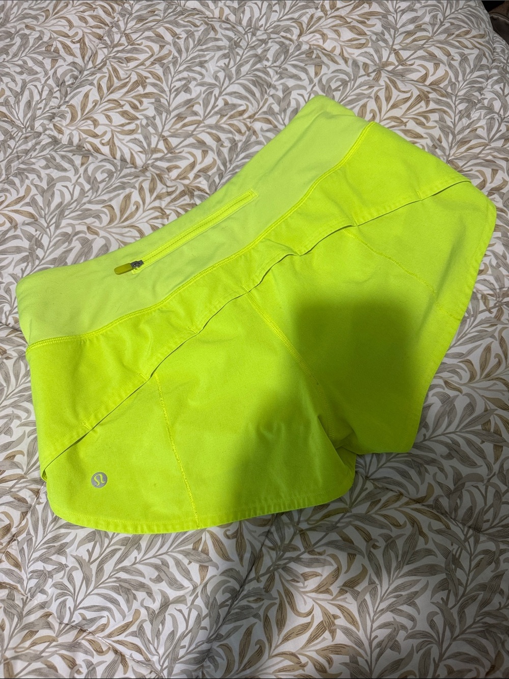 lululemon athletica Neon Yellow Running Shorts